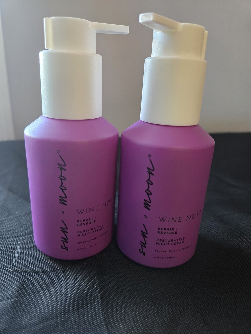NEW Lot of 2 Sun + Moon Wine Not? Repair + Reverse Restorative Night Cream 4oz